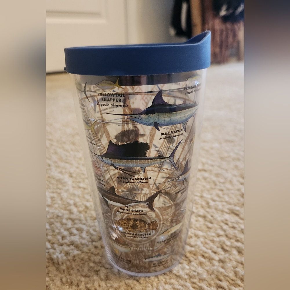 Tervis Guy Harvey Charts  16 Oz. Tumbler Fish Ocean Fishing Clear